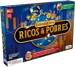 Jogo de Tabuleiro Corrida dos Ricos & Pobres - Jogo de Educação Financeira para Escolas e Família.