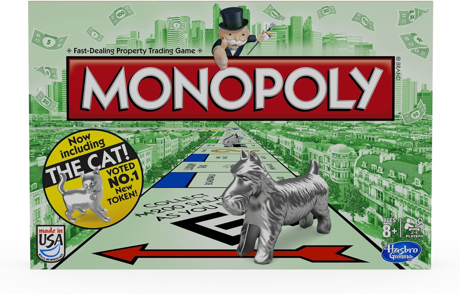 Jogo de Tabuleiro Monopoly - Hasbro Gaming - Para 2 a 8 Jogadores - Com Dado de Velocidade - Importado
